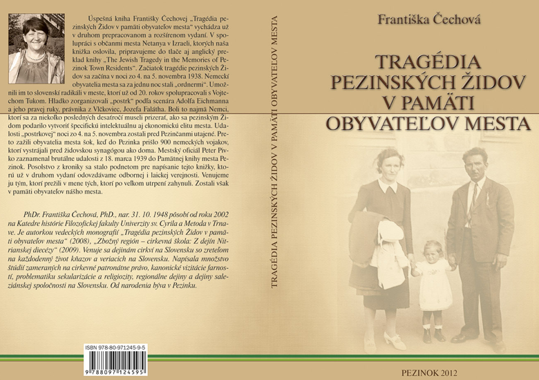 Františka Čechová - Tragédia pezinských židov v pamäti obyvateľov mesta (obálka knihy)